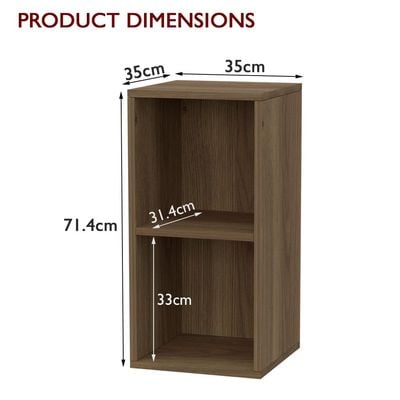 Mahmayi Wooden Storage Display Shelves 2-Tier Freestanding, Box Shelves, Top Shelf for Decoration Ideal for Storing and Displaying your possessions - Zabrano