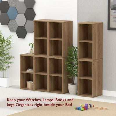 Mahmayi Wooden Storage Display Shelves 2-Tier Freestanding, Box Shelves, Top Shelf for Decoration Ideal for Storing and Displaying your possessions - Zabrano