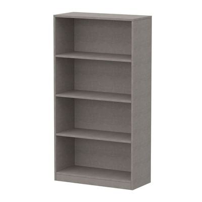 Mahmayi Wooden Storage Display Shelves 4-Tier Freestanding, Top Shelf for Decoration Ideal for Storing and Displaying your possessions - Light Concrete