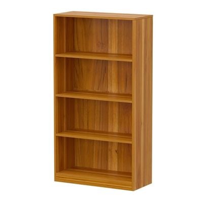 Mahmayi Wooden Storage Display Shelves 4-Tier Freestanding, Top Shelf for Decoration Ideal for Storing and Displaying your possessions - Light Walnut