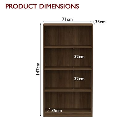 Mahmayi Wooden Storage Display Shelves 4-Tier Freestanding, Top Shelf for Decoration Ideal for Storing and Displaying your possessions - Zabrano