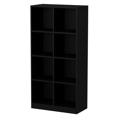 Mahmayi Wooden Display Shelves with 8 Storage Compartment, Freestanding, Top Shelf for Decoration Ideal for Storing Book, Files, Showpieces - Black