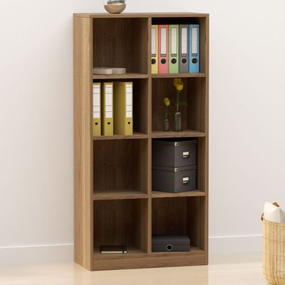 Mahmayi Wooden Display Shelves with 8 Storage Compartment, Freestanding, Top Shelf for Decoration Ideal for Storing Book, Files, Showpieces - Zabrano