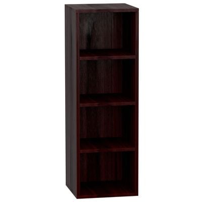 Mahmayi Wooden Storage Display Shelves 4-Tier Freestanding, Box Shelves, Top Shelf for Decoration Ideal for Storing and Displaying your possessions - Dark Walnut