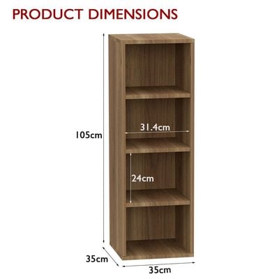 Mahmayi Wooden Storage Display Shelves 4-Tier Freestanding, Box Shelves, Top Shelf for Decoration Ideal for Storing and Displaying your possessions - Zabrano