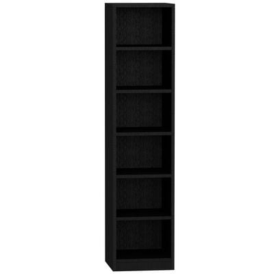 Mahmayi Wooden Storage Display Shelves 6-Tier Freestanding, Box Shelves, Top Shelf for Decoration Ideal for Storing and Displaying your possessions - Black