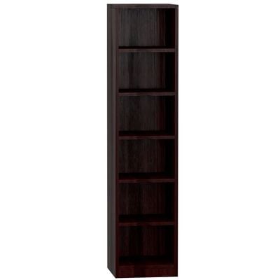 Mahmayi Wooden Storage Display Shelves 6-Tier Freestanding, Box Shelves, Top Shelf for Decoration Ideal for Storing and Displaying your possessions - Dark Walnut