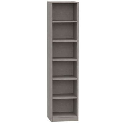 Mahmayi Wooden Storage Display Shelves 6-Tier Freestanding, Box Shelves, Top Shelf for Decoration Ideal for Storing and Displaying your possessions - Light Concrete