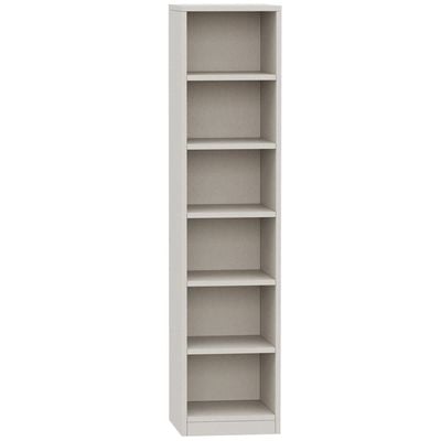 Mahmayi Wooden Storage Display Shelves 6-Tier Freestanding, Box Shelves, Top Shelf for Decoration Ideal for Storing and Displaying your possessions - Light Grey