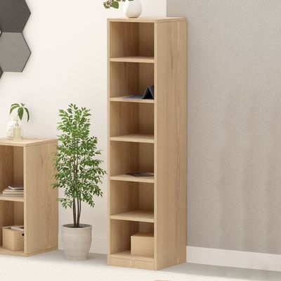 Mahmayi Wooden Storage Display Shelves 6-Tier Freestanding, Box Shelves, Top Shelf for Decoration Ideal for Storing and Displaying your possessions - Light Imperia