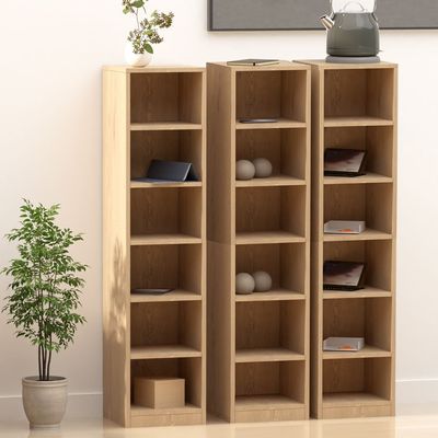 Mahmayi Wooden Storage Display Shelves 6-Tier Freestanding, Box Shelves, Top Shelf for Decoration Ideal for Storing and Displaying your possessions - Light Imperia