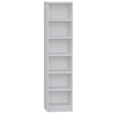 Mahmayi Wooden Storage Display Shelves 6-Tier Freestanding, Box Shelves, Top Shelf for Decoration Ideal for Storing and Displaying your possessions - White