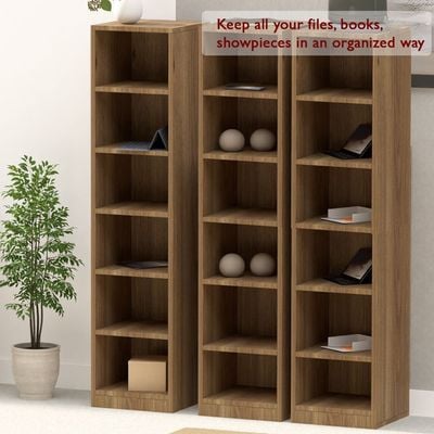 Mahmayi Wooden Storage Display Shelves 6-Tier Freestanding, Box Shelves, Top Shelf for Decoration Ideal for Storing and Displaying your possessions - Zabrano