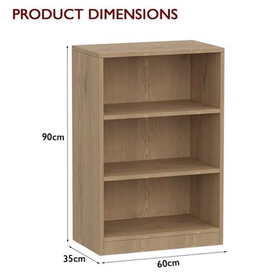 Mahmayi Wooden Storage Display Shelves 3-Tier Freestanding, Top Shelf for Decoration Ideal for Storing and Displaying your possessions - Light Imperia