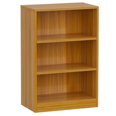 Mahmayi Wooden Storage Display Shelves 3-Tier Freestanding, Top Shelf for Decoration Ideal for Storing and Displaying your possessions - Light Walnut