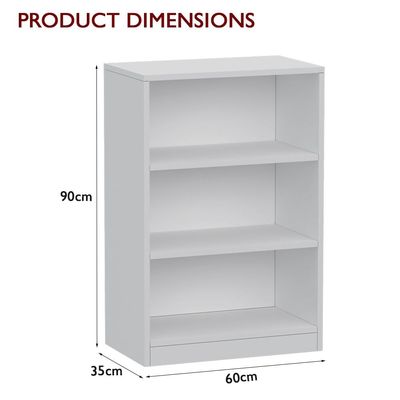 Mahmayi Wooden Storage Display Shelves 3-Tier Freestanding, Top Shelf for Decoration Ideal for Storing and Displaying your possessions - White