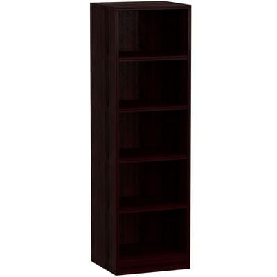 Mahmayi Wooden Storage Display Shelves 5-Tier Freestanding, Top Shelf for Decoration Ideal for Storing and Displaying your possessions - Dark Walnut