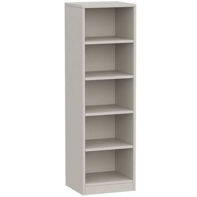 Mahmayi Wooden Storage Display Shelves 5-Tier Freestanding, Top Shelf for Decoration Ideal for Storing and Displaying your possessions - Light Grey