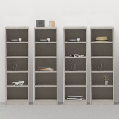 Mahmayi Wooden Storage Display Shelves 5-Tier Freestanding, Top Shelf for Decoration Ideal for Storing and Displaying your possessions - Light Grey