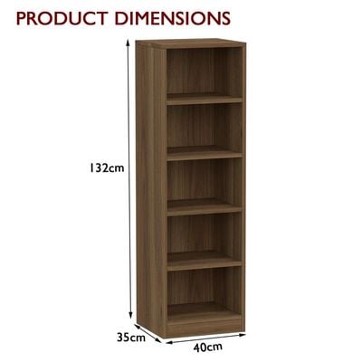 Mahmayi Wooden Storage Display Shelves 5-Tier Freestanding, Top Shelf for Decoration Ideal for Storing and Displaying your possessions - Zabrano