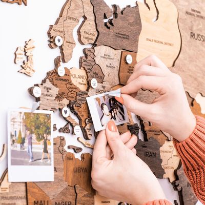 Enjoy Wood - 3D Wall Art - Unique Wooden World Map Decor for Home, Bedroom or Office - Perfect Housewarming Gift, Elegant and Handmade Wall Art - Multicolor Design - M