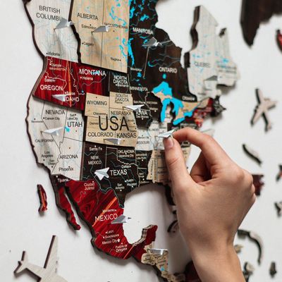 3D Wooden World Map - Urban | M (100 x 60cm)