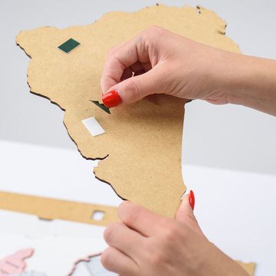 Wooden World Map - Cappuccino | S (73 x 49cm)