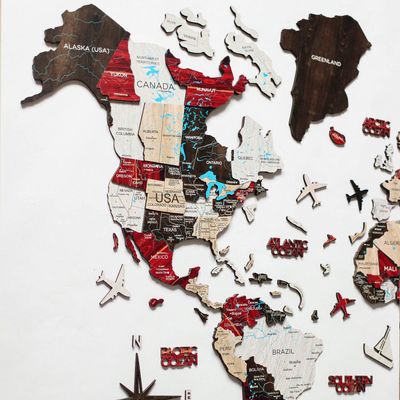 Wooden World Map - Country | S (73 x 49cm)