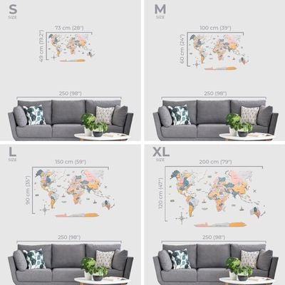 Wooden World Map - Festival | XL (200 x 120cm)