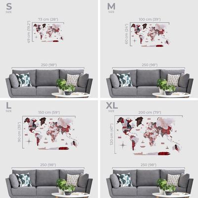 الخريطة العالمية الخشبية - حضرية | كبيرة الحجم (150 × 90 سم)
