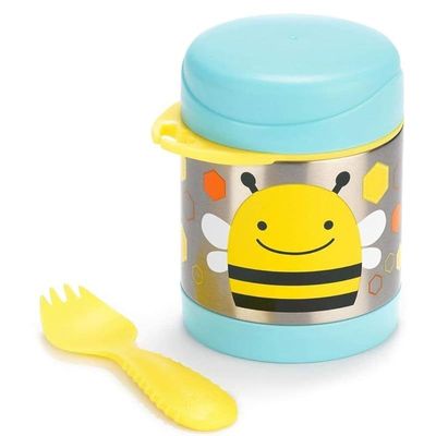 Skip Hop Zoo Insulated Food Jar, Bee, 325 ml, Stainless Steel Body, Multicolor (252379)