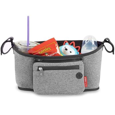 Skip Hop Universal Stroller Organizer: Insulated Beverage and Essentials Stroller Caddy, Heather Grey