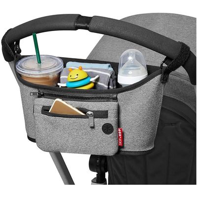 Skip Hop Universal Stroller Organizer: Insulated Beverage and Essentials Stroller Caddy, Heather Grey