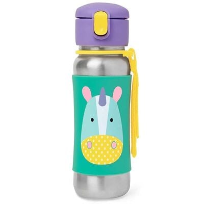 Skip Hop SkipHop Zoo Stainless Steel Straw Bottle, Eureka Unicorn , 350 ml , 1 Piece