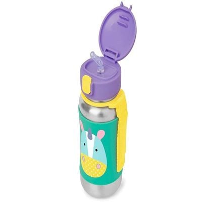 Skip Hop SkipHop Zoo Stainless Steel Straw Bottle, Eureka Unicorn , 350 ml , 1 Piece