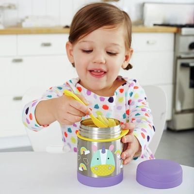 Skip Hop Unicorn Print Zoo Insulated Little Kid Food Jar, 325 ml Capacity