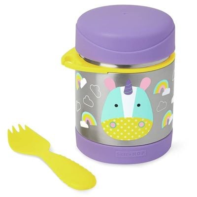 Skip Hop Unicorn Print Zoo Insulated Little Kid Food Jar, 325 ml Capacity