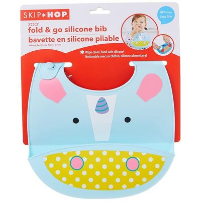 Skip Hop SkipHop Zoo Fold and Go Silicone Bib, Unicorn