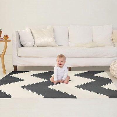 Skip Hop Playspot Geo Foam Floor Tiles, Black/Cream