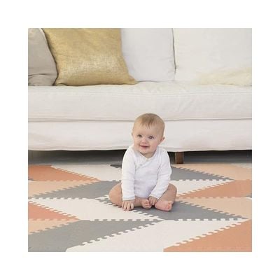 Skip Hop Play Spot Geo Floor Tiles, Peach/Grey