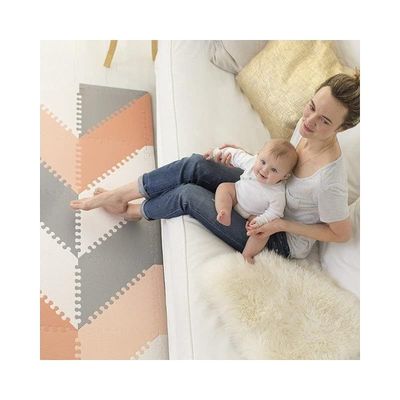 Skip Hop Play Spot Geo Floor Tiles, Peach/Grey