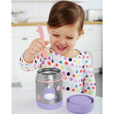 Skip Hop Zoo Narwhal Stainless Steel Warming Box for Food with Fork/Spoon Combination (Spork) from 3 Years