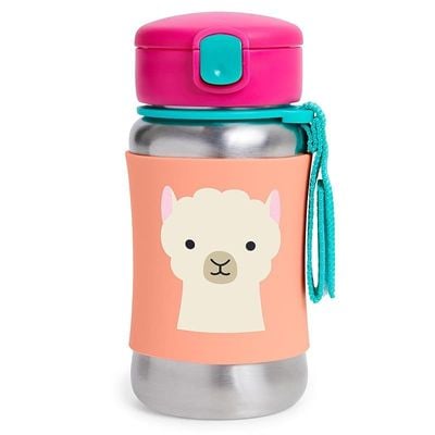 Skip Hop Zoo Stainless Steel Sports Bottle - Bpa-Free, Phthalate-Free Baby Sipper Bottle (Llama, 12 Oz),1 Ea,9I239210, 350 Milliliter