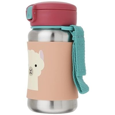 Skip Hop Zoo Stainless Steel Sports Bottle - Bpa-Free, Phthalate-Free Baby Sipper Bottle (Llama, 12 Oz),1 Ea,9I239210, 350 Milliliter