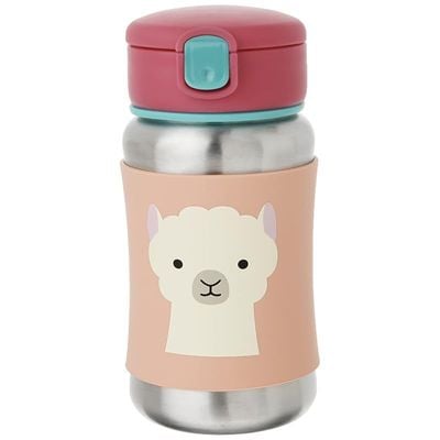 Skip Hop Zoo Stainless Steel Sports Bottle - Bpa-Free, Phthalate-Free Baby Sipper Bottle (Llama, 12 Oz),1 Ea,9I239210, 350 Milliliter