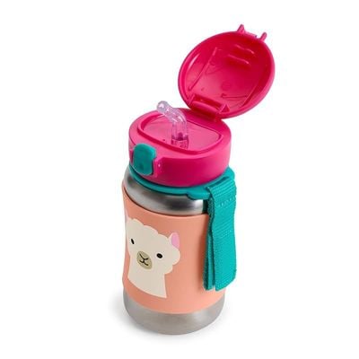 Skip Hop Zoo Stainless Steel Sports Bottle - Bpa-Free, Phthalate-Free Baby Sipper Bottle (Llama, 12 Oz),1 Ea,9I239210, 350 Milliliter