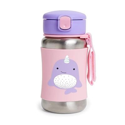 Skip Hop Stainless Steel Narwhal Zoo Straw Bottle