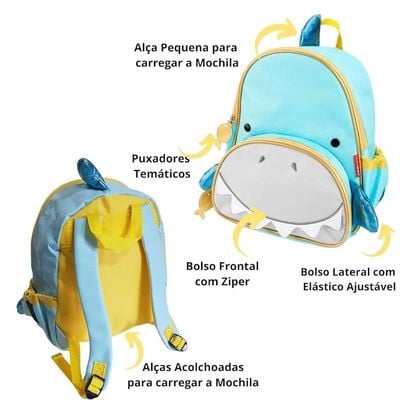 Skip Hop Kids Small Backpack School Bag, Shark