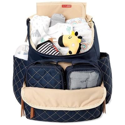 Skip Hop Diaper Bag Backpack: Forma, Multi-Function Baby Travel with Changing Pad &amp; Stroller Attachment, Navy