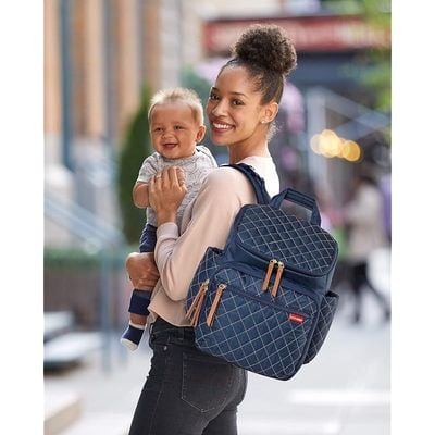 Skip Hop Diaper Bag Backpack: Forma, Multi-Function Baby Travel with Changing Pad &amp; Stroller Attachment, Navy